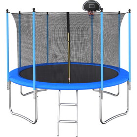 10 Ft Trampoline Inside Safety Net With Basketball Hoop W758P205236