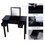 Accent Vanity Table with Flip-Top Mirror and 2 Drawers, Jewelry Storage for Women Dressing,Black Finish W76091681