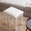 White Vanity Stool Padded Makeup Chair Bench with Solid Wood Legs W760P145356