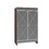 Elegant Decor Mirrored Cabinet with Silver Edging,Mirrored Cabinet with Double Door Storage,Shoe Storage Cabinet for Entryway,Glass+Brown Finish W760P196538