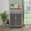 Elegant Decor Mirrored Cabinet with Silver Edging,Mirrored Cabinet with Double Door Storage,Shoe Storage Cabinet for Entryway,Glass+Brown Finish W760P196538