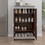 Elegant Decor Mirrored Cabinet with Silver Edging,Mirrored Cabinet with Double Door Storage,Shoe Storage Cabinet for Entryway,Glass+Brown Finish W760P196538