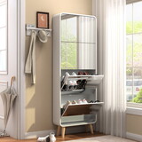 Modern Arc Design Shoe Cabinet with with 4 mirrors door W760S00003