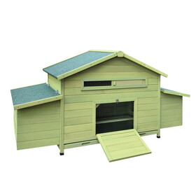 Wooden Chicken Coop Outdoor Hen House Poultry Cage with 2 Sides Large Nesting Boxes,2 Free-range Doors W773P185346