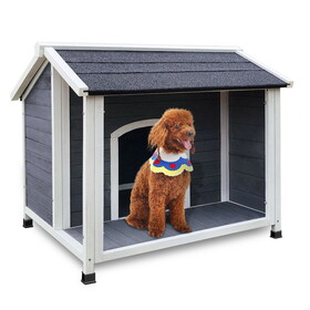 Outdoor Wooden Dog House, Waterproof Dog Cage, Windproof and Warm Dog Kennel, Dog Crates for Medium Dogs Pets Animals Easy to assemble W773P204356