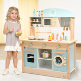 Wooden Kitchen Playset with Washing Machine and Microwave, S W78641800