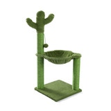 Cactus Cat Tree Cat Scratching Post with Hammock Play Tower, Full Wrapped Sisal Scratching Post for Cats 93.5cm Green W79633966