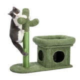 Cat Tree 27.6 inches with Cactus Scratching Posts, Creative Scratching Posts, Stylish Cat Tree, with Ball and Cat House Green W79664065
