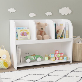 Kids Bookcase with 4 Compartments, Storage Book Shelf, Storage Display, Rack,Toy Organizer for Children's Room, Playroom, Nursery W808105235