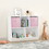 Kids Bookcase with Collapsible Fabric Drawers, Children's Toy Storage Cabinet for Playroom, Bedroom, Nursery, School, White/Pink W808119782