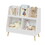 Kids Bookshelf and Toy Organizer, 5 Cubbies Wooden Open Bookcase, 2-Tier Baby Storage Display Organizer with Legs, Free Standing for Playing Room, Bedroom, Nursery, Classroom, White W808127563
