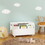 Wooden Toy Box with 4 Universal Wheels, Kids Toy Storage Organizer with Front Bookshelf, Flip-Top Lid, Safety Hinge, Boys Girls Toy Chest Bench for Playroom Kids Room Organization (White)
