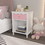 Wooden Nightstand with One Drawer One Shelf for Kids, Adults, Pink W80859135