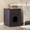 Wooden Pet House Cat Litter Box Enclosure with Drawer, Side Table, Indoor Pet Crate, Cat Home Nightstand (Brown) W80863046