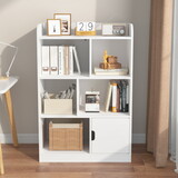 Kids Bookcase, Bookshelf with 6 Compartments, Freestanding Shelves and Cube Organizer, for Bedroom Living Room Office Closet School in White W808P171979