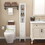 66.92" Tall Bathroom Storage Cabinet with Adjustable Shelves,1 Doors Freestanding Cabinet with Anti-Tip, Open compartments, for Home, Small Spaces, Bathroom,Kitchen, Living Room, White W808P174804