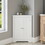 Floor Corner Cabinet with 2 Doors and Adjustable Shelves, Freestanding Narrow Cabinet Organizer, Corner Storage Cabinets for Bathroom, Kitchen, Living Room, or Bedroom, White W808P175911