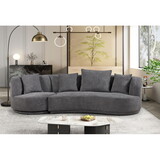 Liyasi Living room sofa set with luxury teddy fleece, 2 seater, armchair swivel 360 degree W820S00037