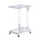 Chrome Glass Side Table, Acrylic End Table, Glass Top C Shape Square Table with Metal Base for Living Room, Bedroom, Balcony Home and Office W82153573