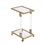 Golden Side Table, Acrylic Sofa Table, Glass Top C Shape Square Table with Metal Base for Living Room, Bedroom, Balcony Home and Office W82153574