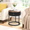 Round Nightstand with Drawer, 19.68 inch Wood End Table with Storage, Small Table or Living Room, Bedroom and Small Spaces W821P184398