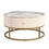 31.5 inch Modern Round Coffee Table with Drawers, Marble Table with Storage, Coffee Table for Living Room W821P184399