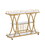 Golden Bar Cart with Wine Rack Tempered Glass Metal Frame Wine Storage W821P184472