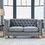 Velvet Sofa for Living Room,Buttons Tufted Square Arm Couch, Modern Couch Upholstered Button and Metal Legs, Sofa Couch for Bedroom, Grey Velvet-2S W834S00051