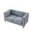 Velvet Sofa for Living Room,Buttons Tufted Square Arm Couch, Modern Couch Upholstered Button and Metal Legs, Sofa Couch for Bedroom, Grey Velvet-2S W834S00051