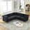 82.2-inch Velvet Corner Sofa Covers, L-Shaped Sectional Couch, 5-Seater Corner Sofas with 3 Cushions for Living Room, Bedroom, Apartment, Office W834S00127