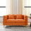 60inch Oversized 2 Seater Sectional Sofa, Living Room Comfort Fabric Sectional Sofa-Deep Seating Sectional Sofa, Soft Sitting with 2 Pillows for Living Room, Bedroom, Office, Orange teddy(W834S00031)