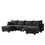 113.5" Modular Sectiona Corduroy Sofa, Sectional Couches for Living Room U Shaped Sectional Couch with Storage Ottoman, 6 Seats Convertible Sectionals with Chaise W834S00250