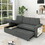 85.8" Pull Out Sleeper Sofa L-Shaped Couch Convertible Sofa Bed with Storage Chaise and Storage Racks W834S00268
