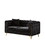 60-inch Chenille Pull Buckle Design Sofa for Living Room,Buttons Tufted with Copper Nail Decoration Armrest, Modern Couch Upholstered Button and Metal Legs W834S00298