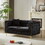 60-inch Chenille Pull Buckle Design Sofa for Living Room,Buttons Tufted with Copper Nail Decoration Armrest, Modern Couch Upholstered Button and Metal Legs W834S00298