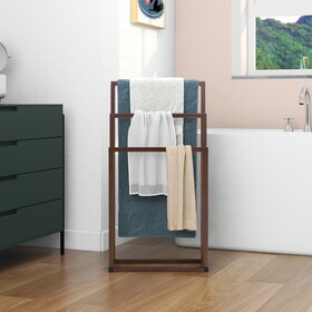 Metal Freestanding Towel Rack 3 Tiers Hand Towel Holder Organizer for Bathroom Accessories, Brown W840100842