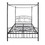 Queen Size Metal Canopy Bed Frame with Headboard and Footboard Black W84034157