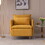 fabric accent armchair,upholstered single sofa chair,Yellow Cotton Linen-30.7" W848123630