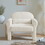 modern lambs wool fabric accent chair with lumbar pillow for living room W848134236