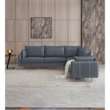 L-Shaped Corner Sectional Technical leather Sofa-Drak Grey, 92.5*92.5