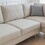 L-Shaped Corner Sectional Technical leather Sofa with pillows,beige 89.8*89.8" W848S00007