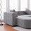 Modern L shape boucle Sofa with curved seat (facing left)