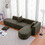 Modern L shape boucle Sofa with curved seat (facing right) W848S00039