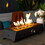 28 inch Tabletop Fire Pit, Propane Gas Fire Pit with Quick Connect Joint, Glass Wind Guard and Lava Rock, Outdoor Portable Tabletop Fire Pit W853P143553