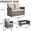 4 Pieces Outdoor Patio Furniture Sets Garden Rattan Chair Wicker Set, Poolside Lawn Chairs with Tempered Glass Coffee Table Porch Furniture, Gray Rattan + sand color Cushion W874P146982