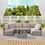 Outdoor Rattan 7 Pieces Furniture Sofa and Table Set W874S00025