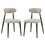 Modern Dining Chairs Set of 2, Curved Backrest Round Upholstered and Metal Frame, Light Grey W876110769
