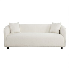 3 Seater Sofa Comfy Sofa for Living Room, Boucl&#233; Couch Beige