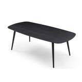 70.87inch Rectangular Dining Table Black Oak Finished ash Veneer Top 8 Persons