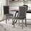 Dining Chairs Set of 2 Wood Dining Room Chair with MDF + sponge Back, Kitchen Room Chair Side Chair, Light grey Base with Grey Cushion W876126495